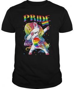 LGBT Pride Gay Lesbian Funny Rainbow Dabbing Unicorn T-Shirt