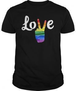 LOVE Peace Sign Rainbow Gay Pride Love Is Love T Shirt