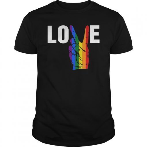 LOVE Peace Sign Rainbow Gay Pride Love Is Love T Shirts