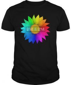 Love Is Love Gay Pride Distressed LGBT Sunflower Rainbow Shirt