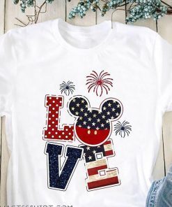 Love mickey mouse american flag 4th of july shirt