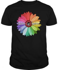 Love is love t-shirt love daisy lgbt rainbow shirt