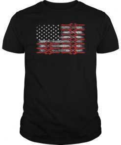 Mechanics American Pride Wrench Flag Design Patriotic T-Shirt