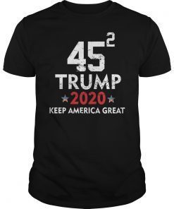 Mens 45 Squared Trump 2020 Keep Ameria Great T-Shirt