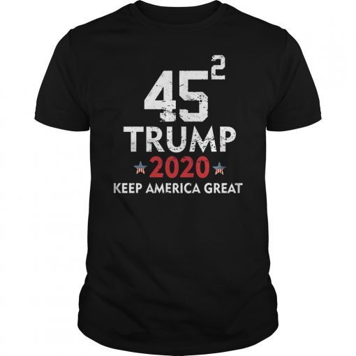 Mens 45 Squared Trump 2020 Keep Ameria Great T-Shirt