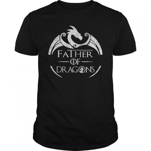 Mens Father of Dragons Shirt Fathers Day Best Gift for Dad T-Shirt