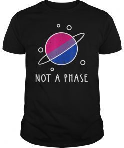 Not A Phase Bisexual Shirt LGBT Bi Pride Flag Space Moon T-Shirt