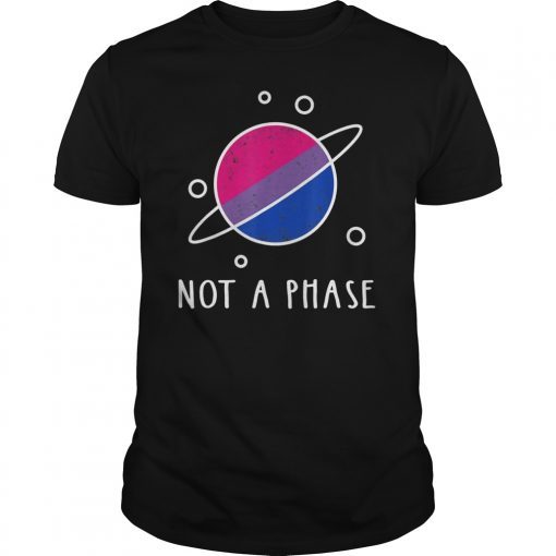 Not A Phase Bisexual Shirt LGBT Bi Pride Flag Space Moon T-Shirt