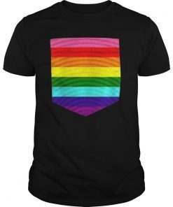 Original 8 Stripe Gay Pride Flag Pocket T-Shirt