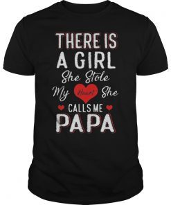 Papa Gifts Shirts from Granddaughter She Stole My Heart Tee T-Shirt