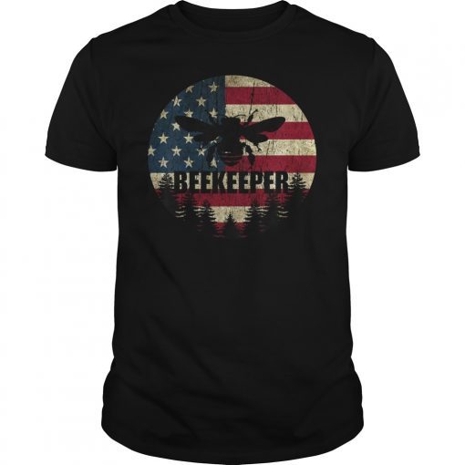 Patriotic Beekeeper Shirt American Flag 4th of july Gift Bee T-Shirt