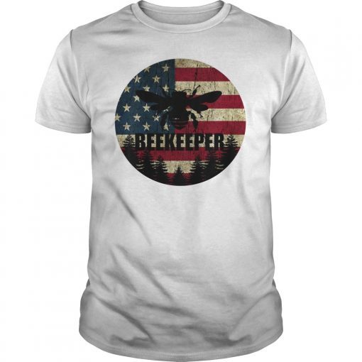 Patriotic Beekeeper Shirt American Flag 4th of july Gift Bee Tee