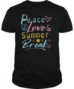 Peace Love Summer Break Teacher Student Summer Holiday Shirt