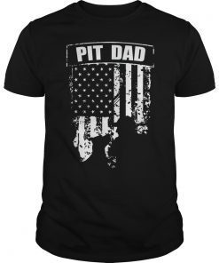 Pitbull Dad American Flag T-Shirt