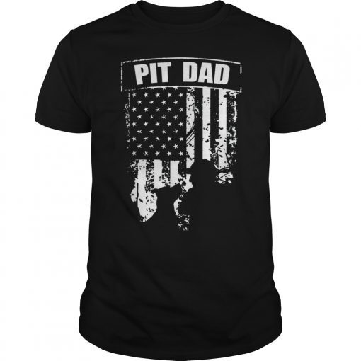 Pitbull Dad American Flag T-Shirt