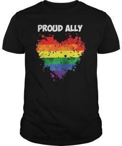 Proud Ally LGBT Gay Lesbian Pride Rainbow Gift T-Shirt