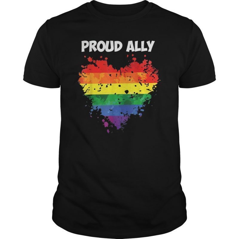 Proud Ally Lgbt Gay Lesbian Pride Rainbow Gift T Shirt