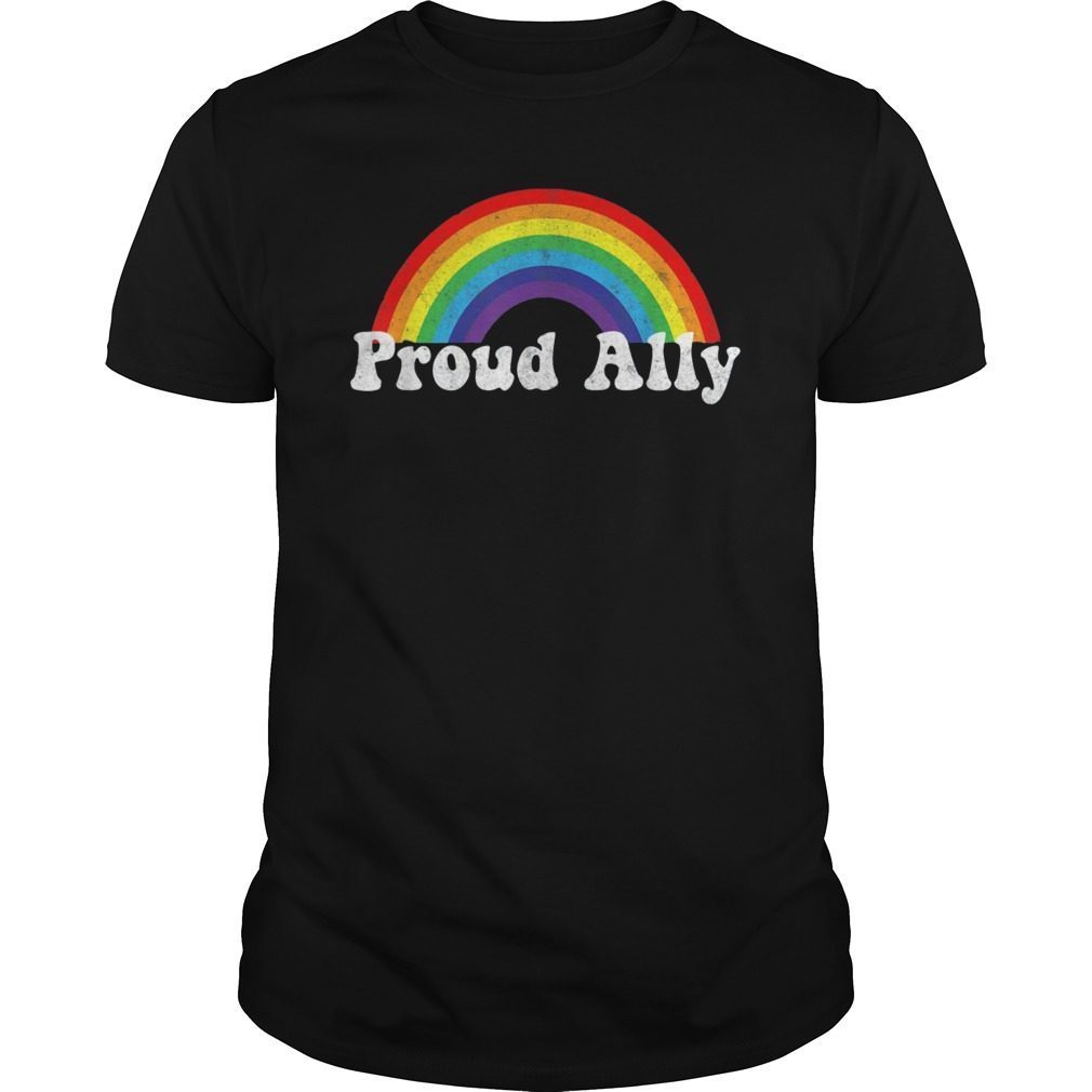 Proud Ally Pride Shirt Gay Lgbt Day Month Parade Rainbow T Shirt