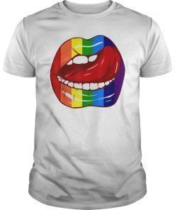 Rainbow Lip Licking Homosexual Lesbian Gay LGBT Pride Shirt
