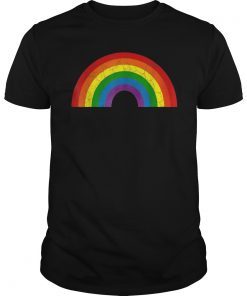 Rainbow Shirt Vintage Retro 80's Style Gay Pride Gift Tee Shirt