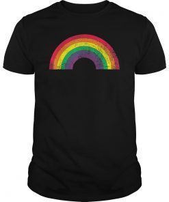 Rainbow T-Shirt Vintage Retro 80's Style Gay Pride Support T-Shirt