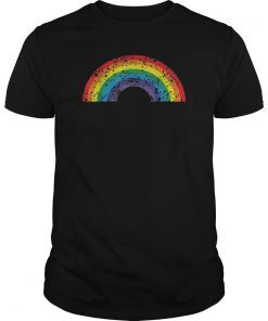 Rainbow Vintage Retro 80's Style Gay Pride Gift Tee Shirt