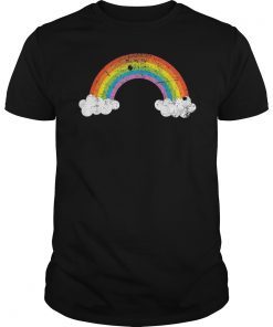 Rainbow Vintage Retro 80's Style Gay Pride Gift Tshirt