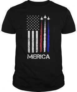 Red White Blue Air Force Flyover 4th Of July Gift Tee Shirts