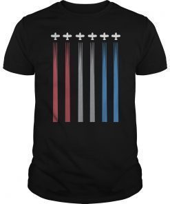 Red White Blue Air Force Flyover 4th of July T-Shirt