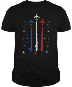 Red White Blue Air Force Flyover Proud American Independence Gift TShirt