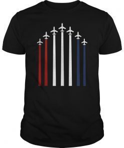 Red White Blue Air Force Flyover Proud American Independence Tee Shirts