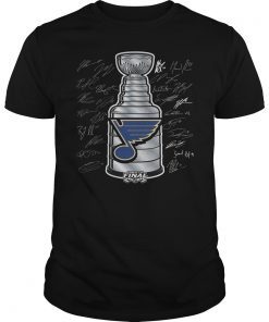 St. Louis Blues 2019 Stanley Cup Champions Goaltender Signature T-Shirt