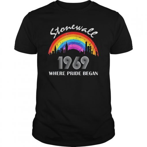 Stonewall 1969 Where Pride Began Vintage Rainbow T-Shirt