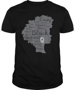 Strong Black Woman Afro Word Art Natural Hair Melanin Shirt