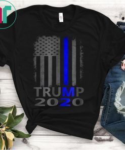 Thin Blue Line Trump 2020 T-Shirt American Flag Vintage