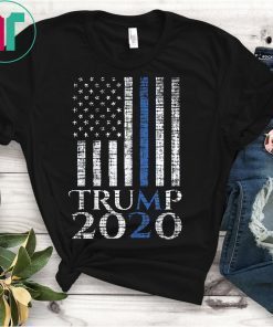 Thin Blue Line Trump 2020 USA Flag Election Shirt Police GOP