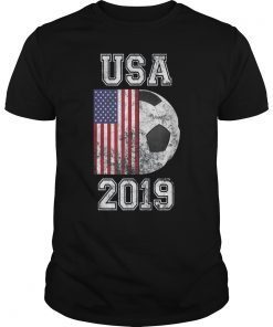 USA Flag 2019 France - Women's World Soccer Tournament Tee