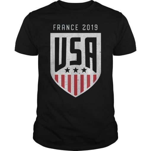 USA Women Soccer Team Vintage Shirt France 2019