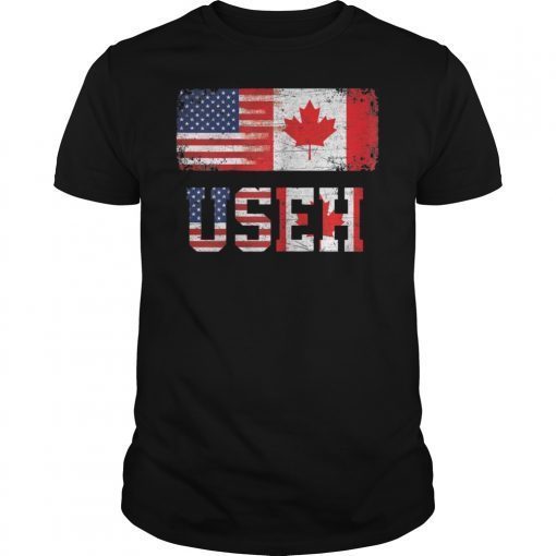 USEH Leaf Canadian American Flag Shirt Canada USA Flag