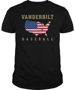 Vanderbilt Baseball Usa Flag Map Shirt