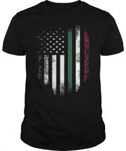 Vintage Mexican Roots American Grown Mexico USA Flag America T-Shirt