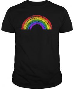 Vintage Rainbow Shirt Retro Distressed Style Gay Pride Gift T-Shirts