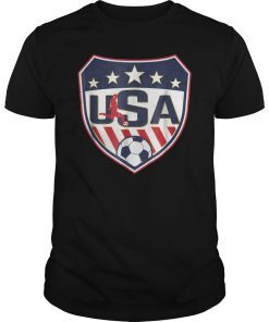 Vintage Soccer T-Shirt USA Shield Soccer player silhouette