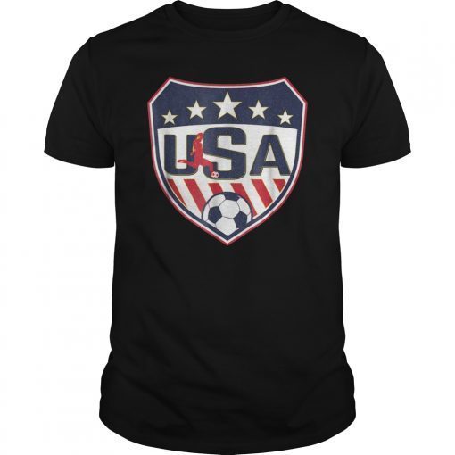 Vintage Soccer T-Shirt USA Shield Soccer player silhouette