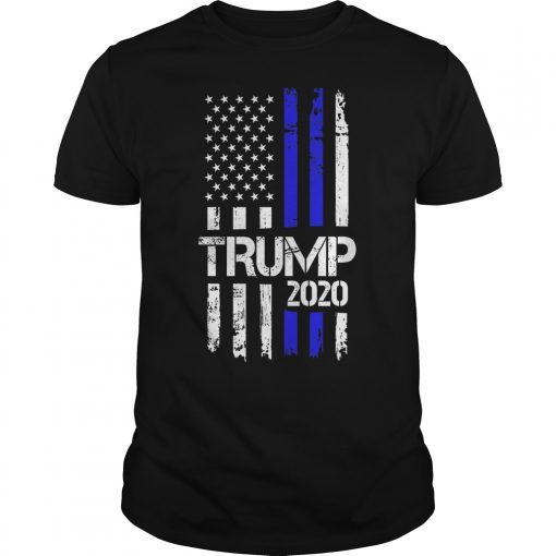 Vintage Thin Blue Line Trump 2020 American Flag SHIRT