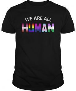 We Are All Human Pride Month LGBT Gay Flag Ally Gift T Shirt