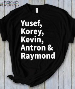 When They See Us Shirt, Yusuf Raymond Korey Antron & Kevin Tshirt – Netflix T-shirt – Exonerated 5 Shirt- Central Park 5 Shirt Movie T-shirt Black and White