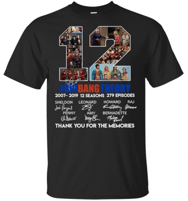 12 years the Big Bang Theory thank you for the memories shirt