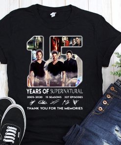 15 years of supernatural 2005 2020 15 seasons 327 episodes signatures shirt