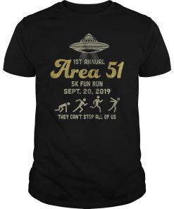 1ST Annual Area 51 5k Fun Run SEPT. 20, 2019 Tshirt